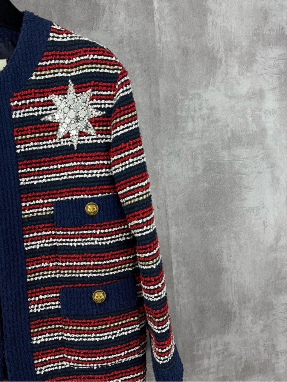 Authentic Gucci Navy and Red Striped Jacket - Picture 3 of 10